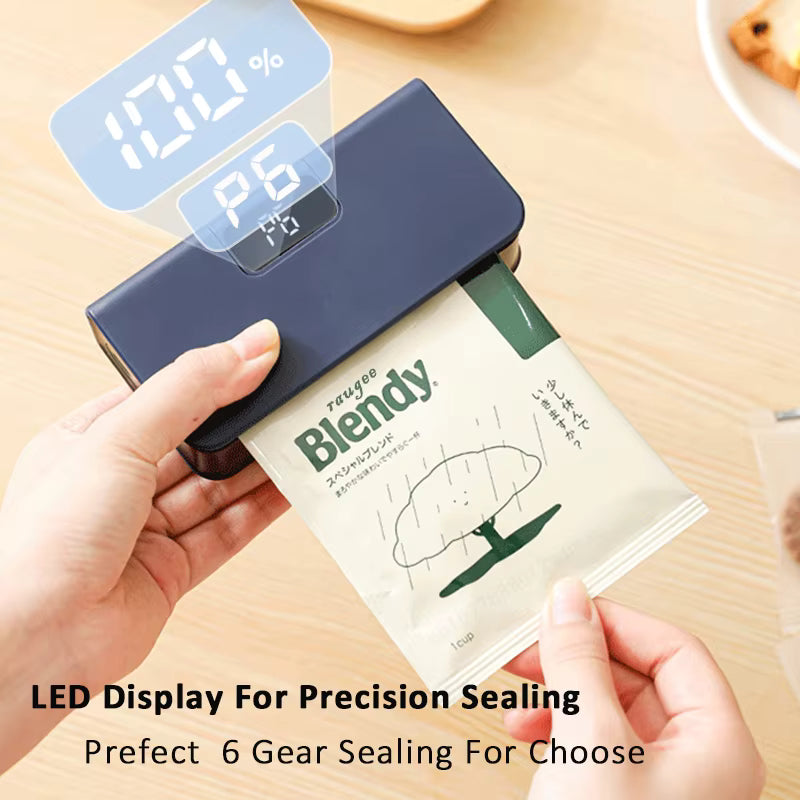 SnapSeal LED display showing precision sealing and 6 gear settings