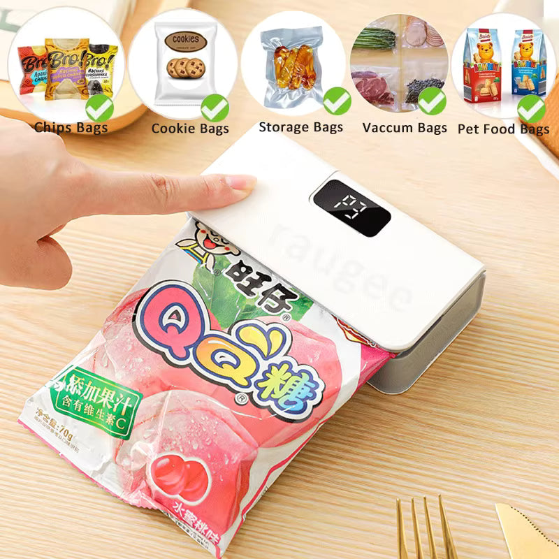SnapSeal compatible with chips, cookies, storage, vacuum, and pet food bags